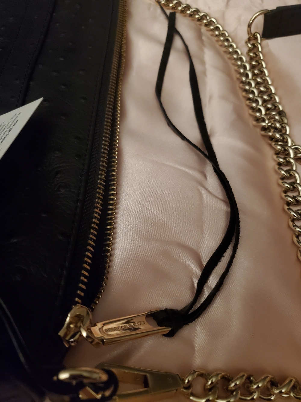 Rebecca Minkoff Black Leather Crossbody Bag With Tassels And Gold Hardware - Picture 10 of 12